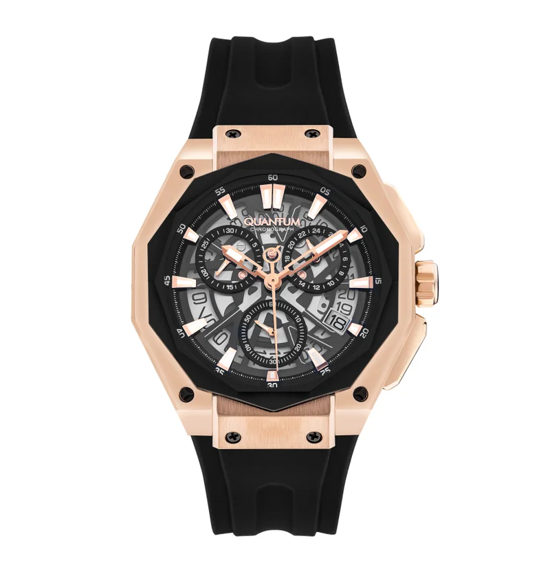 Quantum Men's Silicone Chronograph Watch HNG1097.851 - 47 mm